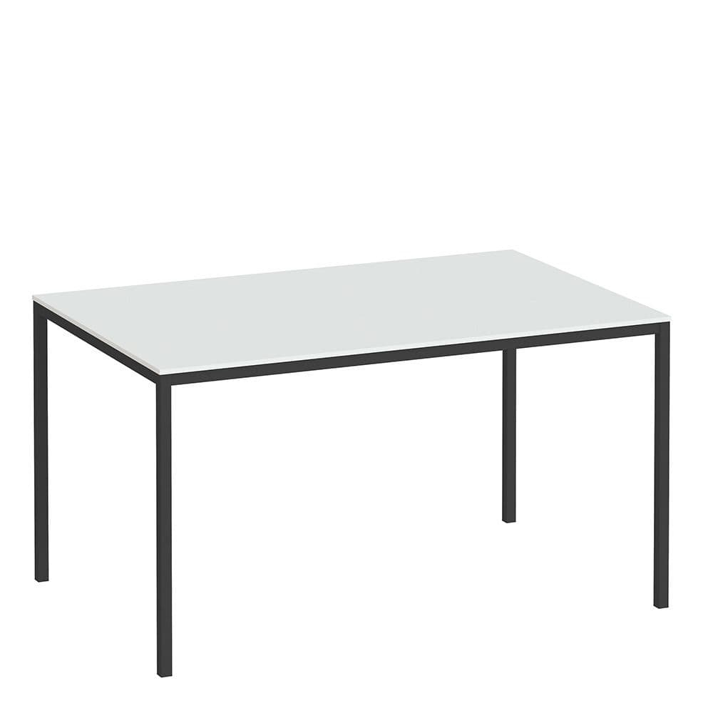 Amorini Amorini Dining Table 140cm White Table Top with Black Legs in White and Black